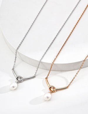 Natural Pearl Necklace and Earrings Set