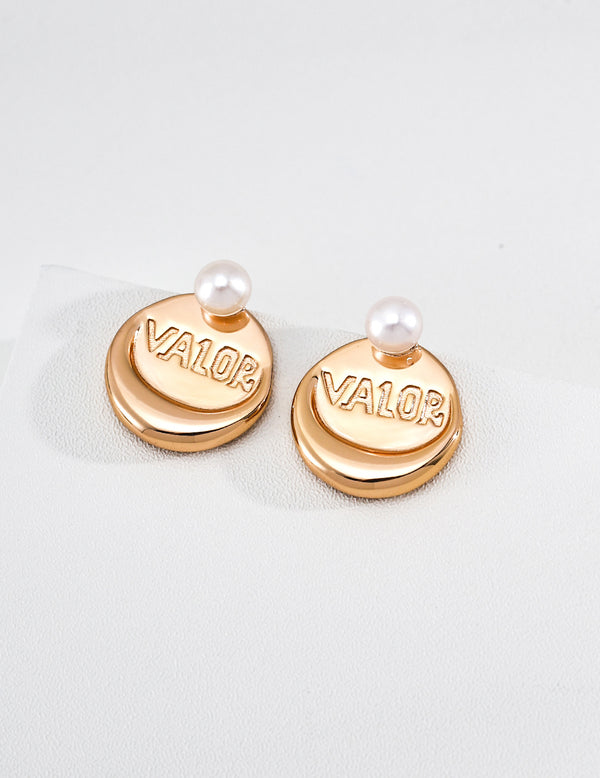 Pearl Coin Earrings