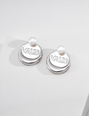 Pearl Coin Earrings