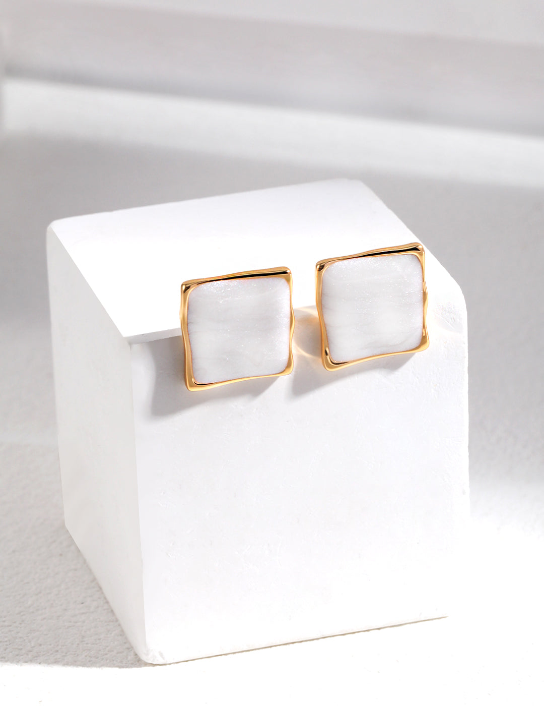 Mother of Pearl Square Studs