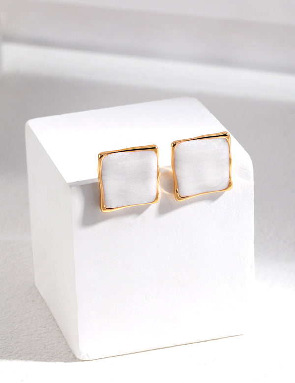 Mother of Pearl Square Studs