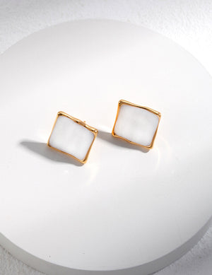 Mother of Pearl Square Studs