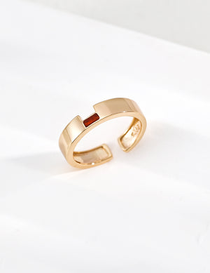 Garnet Band Ring